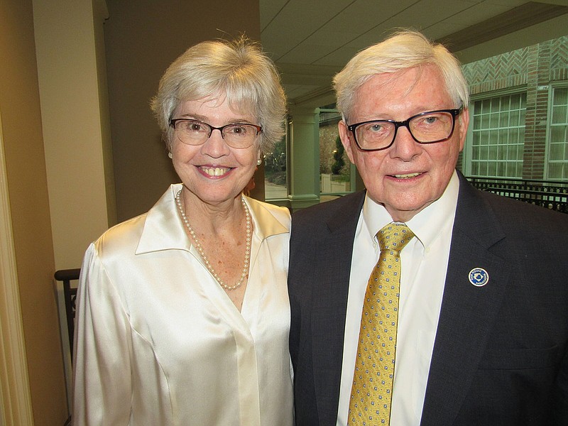 Ret. Arkansas Supreme Court Justice Annabelle Tuck with her husband, Henry Tuck on 9/15/22 at the Arkansas Bar Association Legal Hall of Fame, Governor’s Mansion (Arkansas Democrat-Gazette/Kimberly Dishongh)