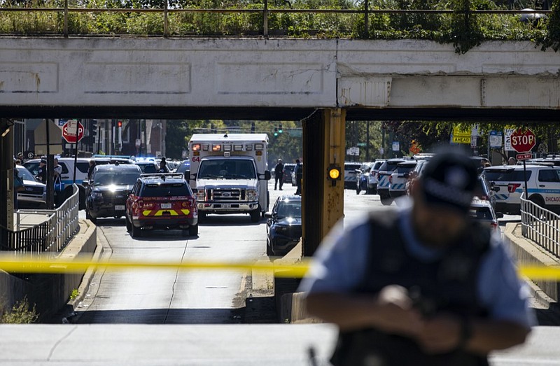 One person was shot and a Chicago police officer was wounded Monday during an incident inside a police facility on the city's West Side, officials said.