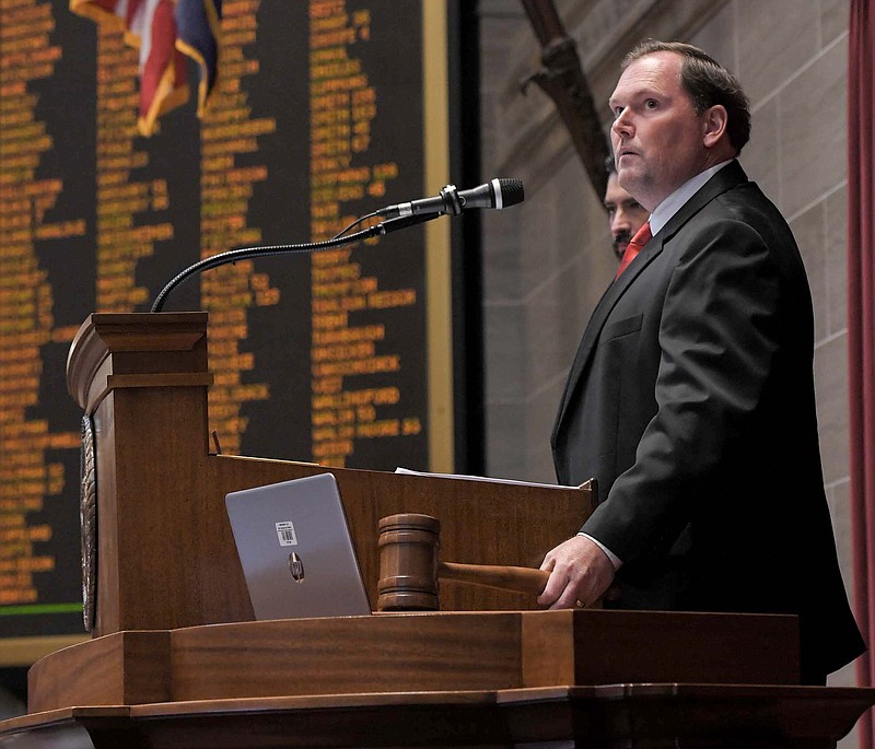 File Photo: Missouri House of Representatives Speaker Rob Vescovo, R-Arnold, prepares to raise the gavel during a previous session of the state Legislature.