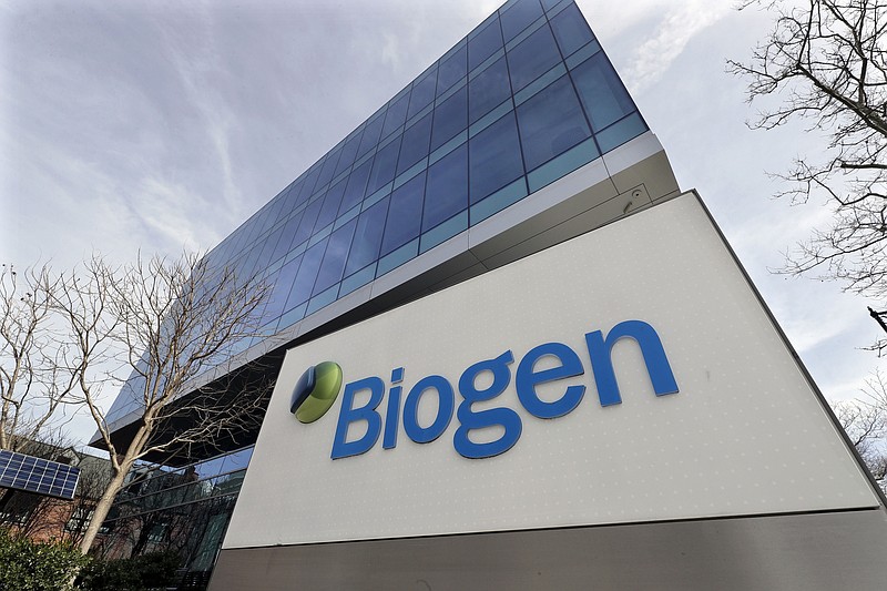 The Biogen Inc., headquarters is shown March 11, 2020, in Cambridge, Mass. (AP Photo/Steven Senne, File)