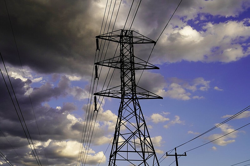 Power lines are seen under a cloudy sky in this Aug. 10, 2022 file photo. (AP/Eric Gay)