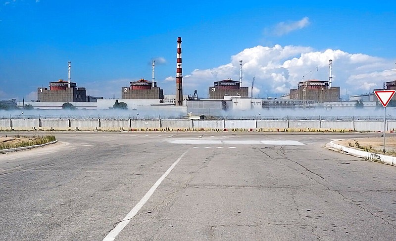 FILE - This handout photo taken from video and released by Russian Defense Ministry Press Service on Aug. 7, 2022, shows a general view of the Zaporizhzhia Nuclear Power Station in territory under Russian military control, southeastern Ukraine. (Russian Defense Ministry Press Service via AP, File)