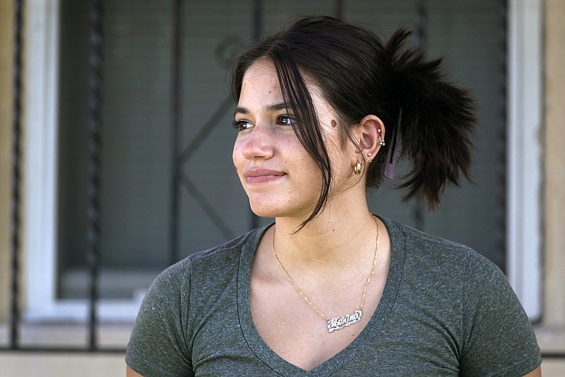 Adismarys Abreu, 16, shown at her home in Miami on Tuesday, cited uncertainty with abortion laws after the overturning of Roe v. Wade in opting for a birth control implant that will prevent pregnancy for five years.
(AP/Wilfredo Lee)