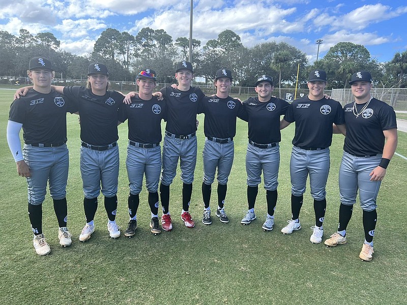 Arkansas commitments Lawson Ward, Russ Martin, Brenton Clark, Lance Davis, Cameron Carter, Kade Smith, Mark Brissey and Ty Waid (L to R)