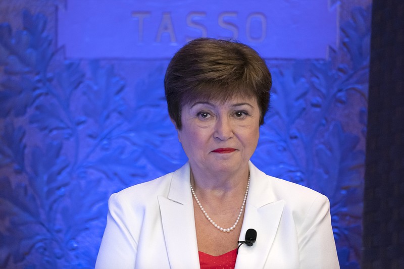 International Monetary Fund Managing Director Kristalina Georgieva speaks on the global economic outlook and key issues to be addressed at the IMF and World Bank annual meetings at Georgetown University in Washington, Thursday, Oct. 6, 2022. (AP Photo/J. Scott Applewhite)