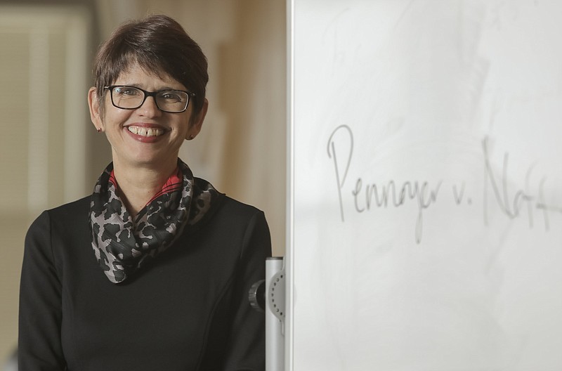 Theresa Beiner, dean of the William H. Bowen School of Law, is shown at the school in Little Rock in this December 2019 file photo. (Arkansas Democrat-Gazette file photo)