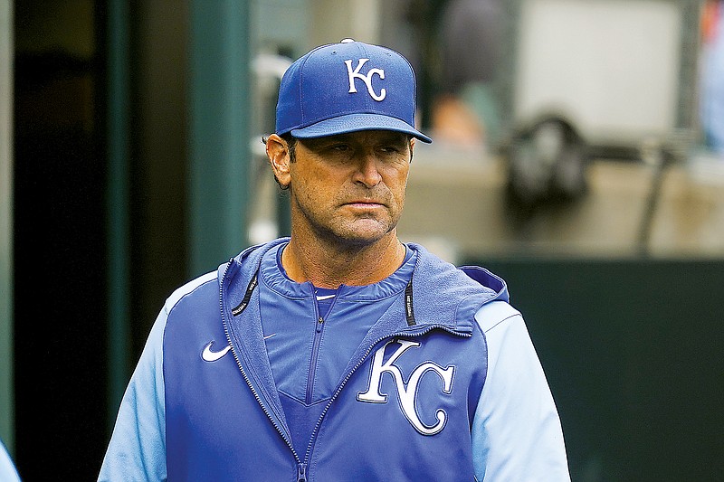 Royals manager Mike Matheny watches last Thursday’s game against the Tigers in Detroit. (Associated Press)