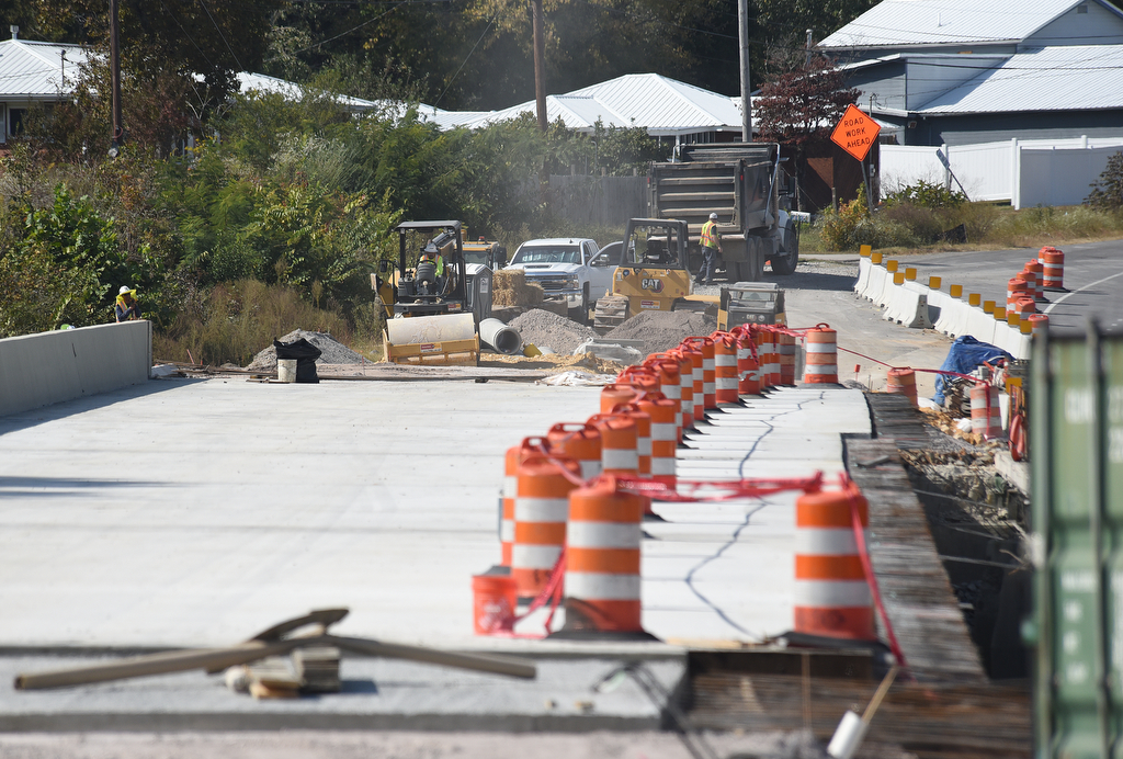 Staff photo by Matt Hamilton / Bridge work continues along US 27 over West Chickamauga Creek on in Chickamauga, Ga. on Friday, October 7, 2022.