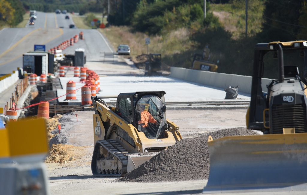 Staff photo by Matt Hamilton / Bridge work continues along US 27 over West Chickamauga Creek on in Chickamauga, Ga. on Friday, October 7, 2022.
