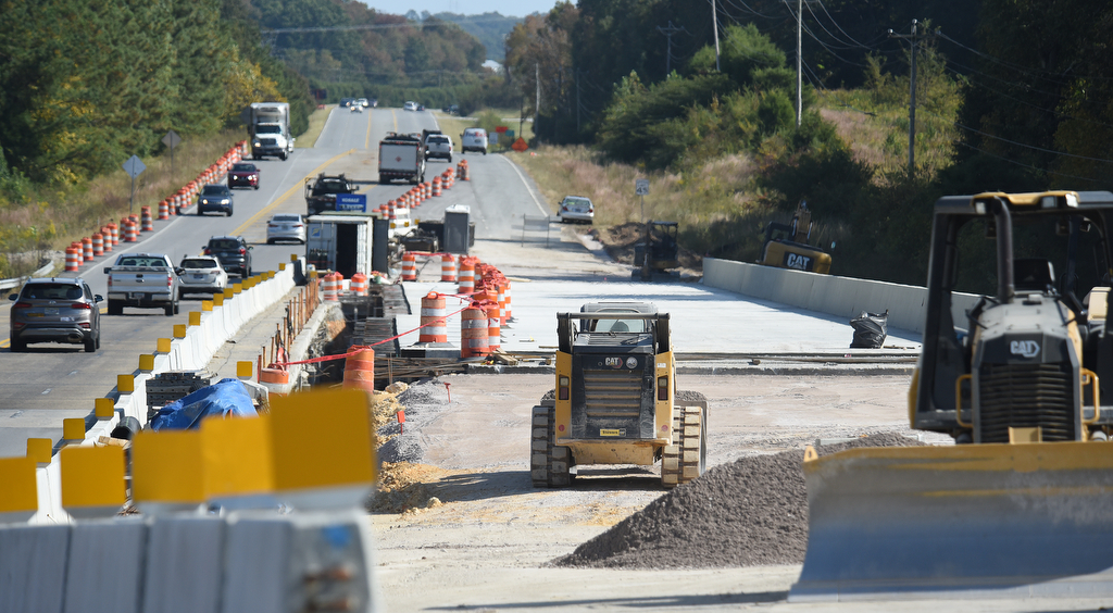 Staff photo by Matt Hamilton / Bridge work continues along US 27 over West Chickamauga Creek on in Chickamauga, Ga. on Friday, October 7, 2022.