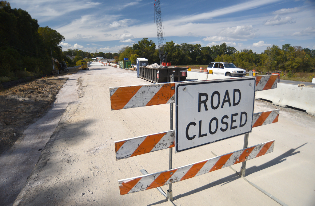 Staff photo by Matt Hamilton / Bridge work continues along US 27 over West Chickamauga Creek on in Chickamauga, Ga. on Friday, October 7, 2022.