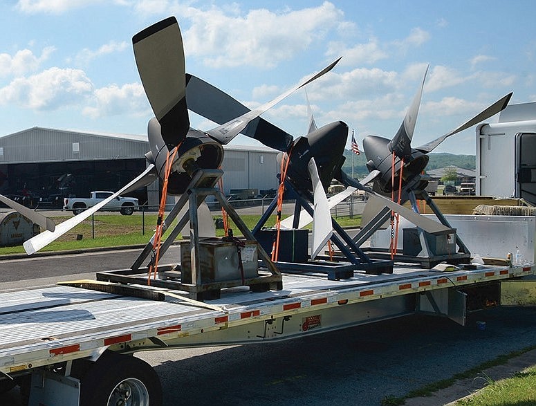 Propellers for a Lockheed C-130 Hercules are shown at the Arkansas Air and Military Museum in Fayetteville in this June 3, 2021 file photo. (NWA Democrat-Gazette/Andy Shupe)