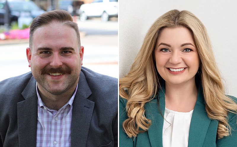 Tyler Masters, left, and Aubrey Patterson, Bentonville City Council, Ward 3, Position 1