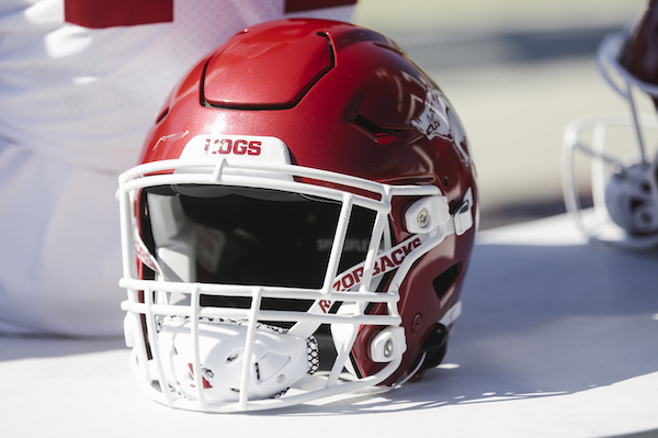 Past Time Sports: Arkansas leather football helmet