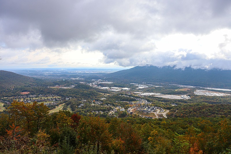 Staff photo by Olivia Ross  / The view from the top of Aetna Mountain is seen on Thursday, October 13, 2022. Mayor Tim Kelly and other local officials gathered on Aetna Mountain to take a look at the new mountain road and area's planned development.