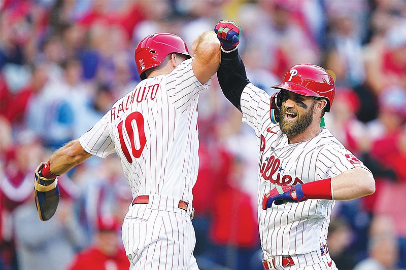 Bryce Harper laughs last as Phillies smash six homers against Braves to  take command of NLDS - The Boston Globe