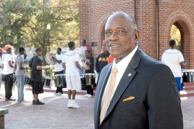 UAPB Chancellor Lawrence A. Davis Jr. poses on campus in this photo published Nov. 7, 2011. (Arkansas Democrat-Gazette file photo)