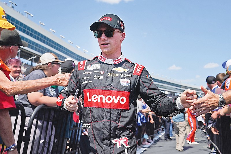 Tyler Reddick walks during introductions before last month's NASCAR Cup Series race at Texas Motor Speedway in Fort Worth, Texas. (Associated Press)