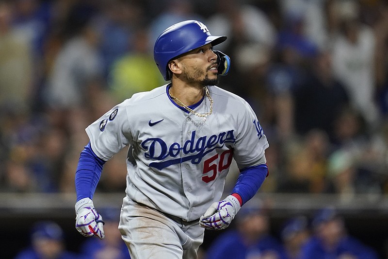 Mookie Betts is one of several Los Angeles players who underperformed in the NLDS against the San Diego Padres and should be blamed for the Dodgers’ loss in the series, according to columnist Bill Plaschke of the Los Angeles Times.
(AP/Ashley Landis)