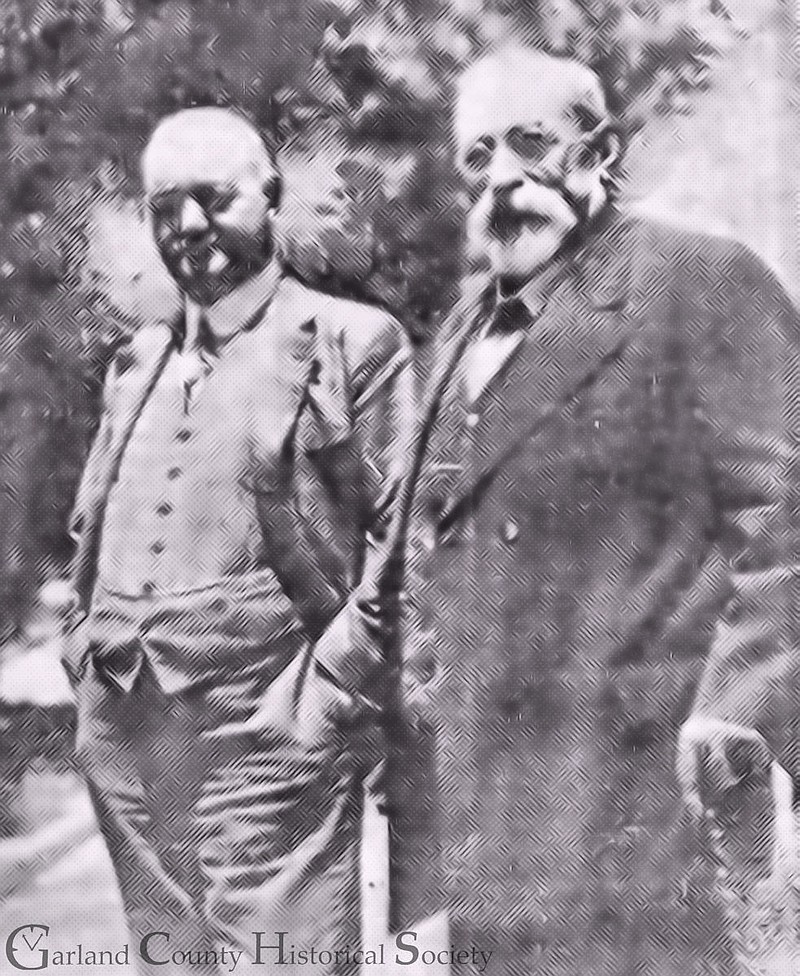 Bat Masterson, left, and George Littlefield at their reunion in Hot Springs, 1919. - Photo courtesy of the Garland County Historical Society