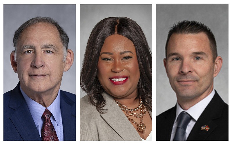 U.S. Sen. John Boozman (left), R-Ark., faces two challengers in the 2022 general election: Democrat Natalie James (center) and Libertarian Kenneth Cates. (Courtesy photos)