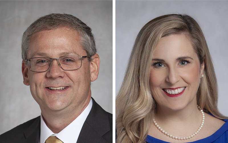 Arkansas Secretary of State John Thurston (left) is running for a second term in the 2022 general election against Democratic challenger Anna Beth Gorman. (Courtesy photos)