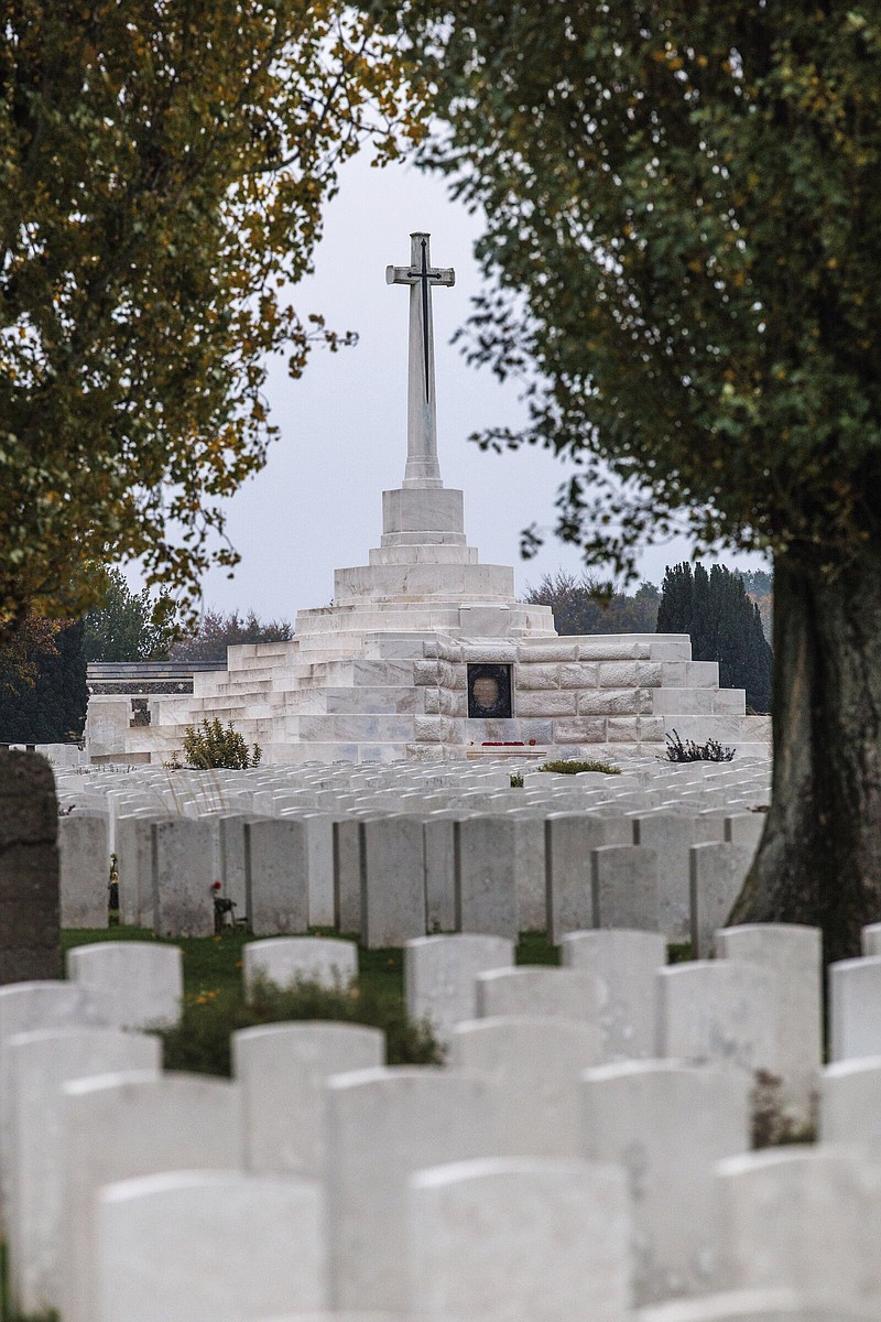 World War I graves are seen in early Friday morning light at Tyne Cot cemetery in Zonnebeke, Belgium.
(AP/Olivier Matthys)