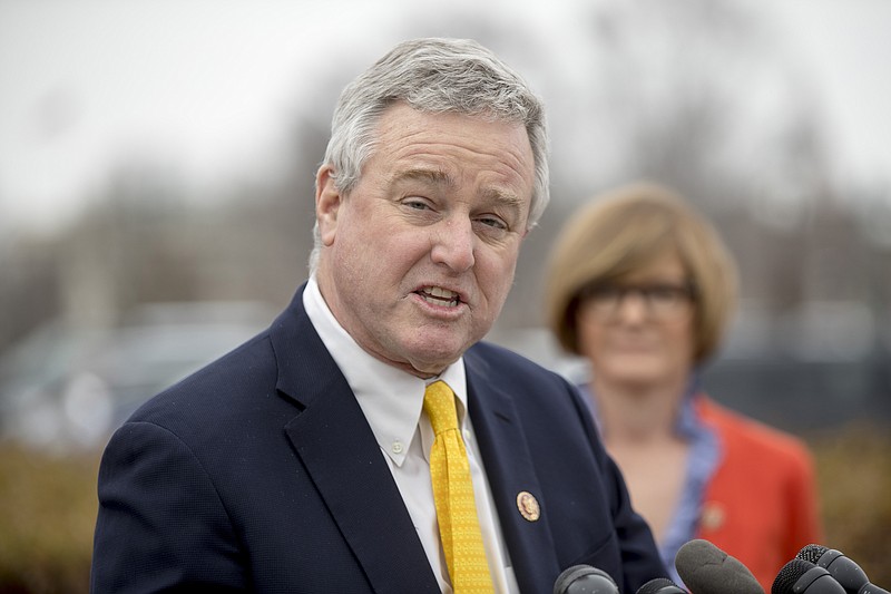 FILE - U.S. Rep. David Trone, D-Md., is seen speaking at a news conference in this Jan. 17, 2019 file photograph, taken on Capitol Hill in Washington. Trone faces Republican Neil C. Parrott in his reelection race to represent Maryland's 6th Congressional District, on Nov. 8, 2022. (AP Photo/Andrew Harnik, File)