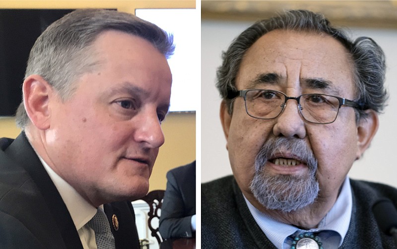 U.S. Reps. Bruce Westerman (left), R-Ark., and Raul Grijalva, D-Ariz., are shown in these undated file photos. If Republicans win the House, Westerman is set to become the chairman of the House Natural Resources Committee, which is currently chaired by Grijalva. (Left, Arkansas Democrat-Gazette/Frank Lockwood; right, AP/J. Scott Applewhite)