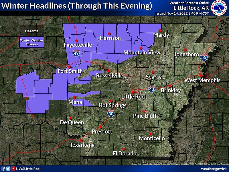 More snow in forecast for parts of Arkansas on Monday, meteorologists