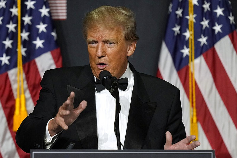 Former President Donald Trump speaks at Mar-a-Lago Friday, Nov. 18, 2022 in Palm Beach, Fla. (AP/Rebecca Blackwell)