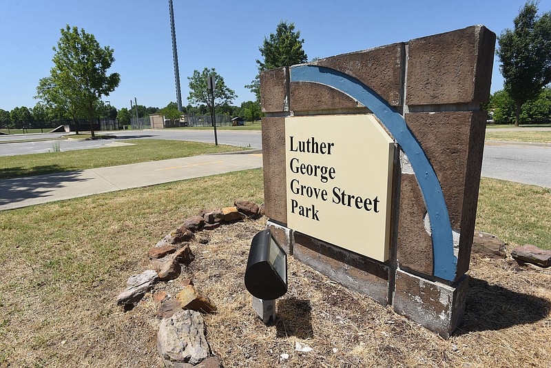 Luther George Park is at 300 Park St. in Springdale. (NWA Democrat-Gazette/Flip Putthoff)