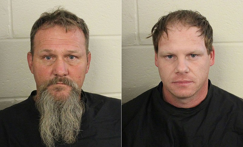 Terry Wheeler, left, and Marvin Armstrong face multiple felony drug charges and are being held in the Floyd County jail, according to the Georgia Bureau of Investigation. / Composite photo from contributed mug shots