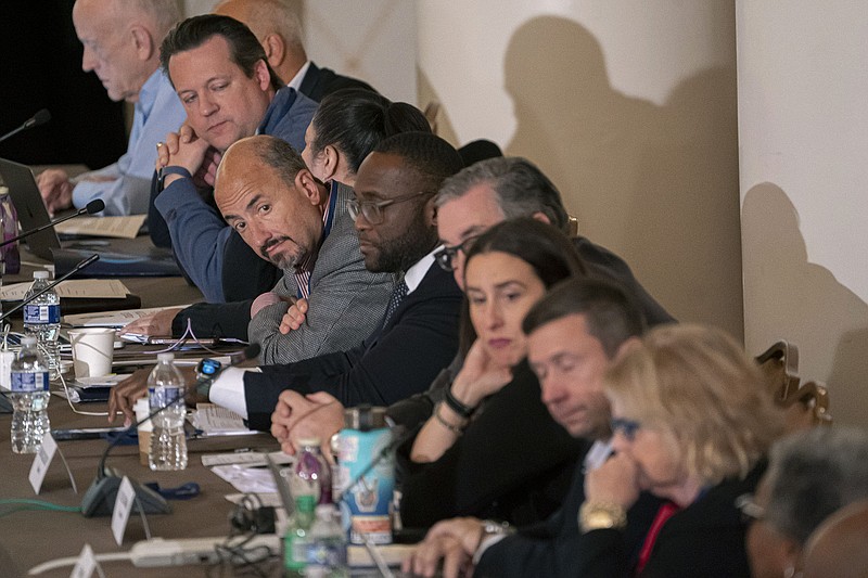 The Democratic National Committee Chair Rules and Bylaws Committee takes a voice vote Friday to approve changes to the presidential nominating calendar Friday. South Carolina would vote Feb. 3, 2024, followed by a joint primary Feb. 6 in New Hampshire and Nevada.
(AP/Nathan Howard)