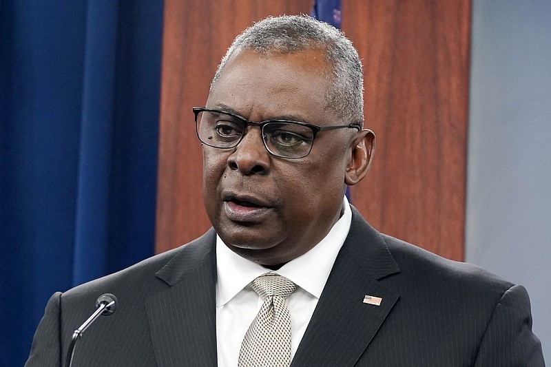 FILE - Defense Secretary Lloyd Austin speaks during a briefing at the Pentagon in Washington, Nov. 16, 2022. (AP Photo/Susan Walsh, File)