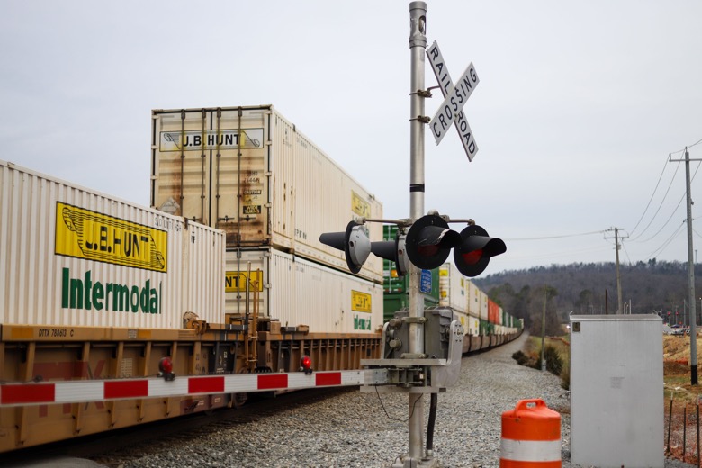 Staff photo by Olivia Ross  / Part of the train sits on the tracks along Apison Pike on Tuesday, December 20, 2022 following the train derailment in Collegedale.