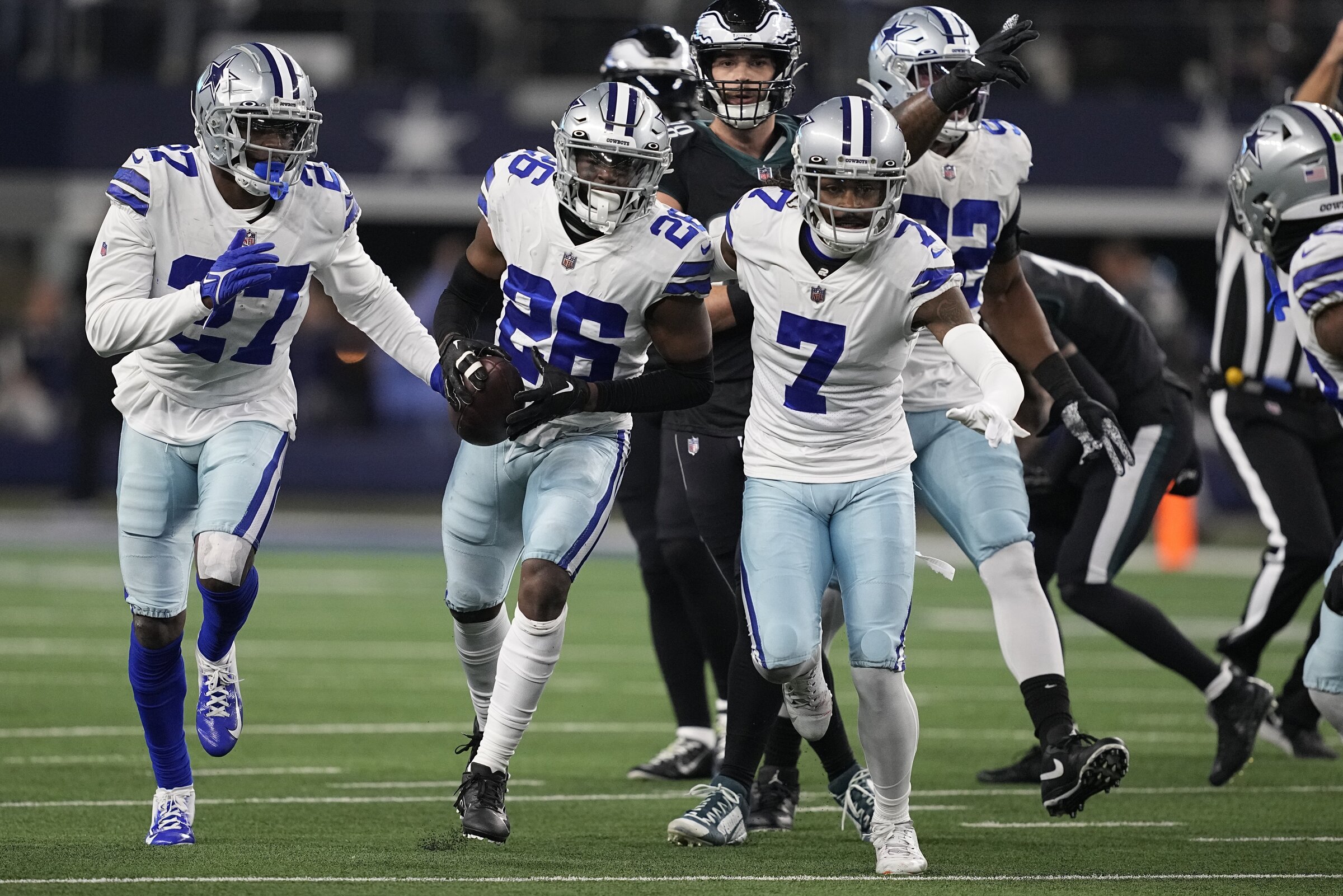 Dallas Cowboys cornerback Mike Jenkins warms up prior to the NFL - NFC  Playoffs football game between the Philadelphia Eagles and Dallas Cowboys  at Cowboys Stadium in Arlington, Texas. Cowboys defeats the