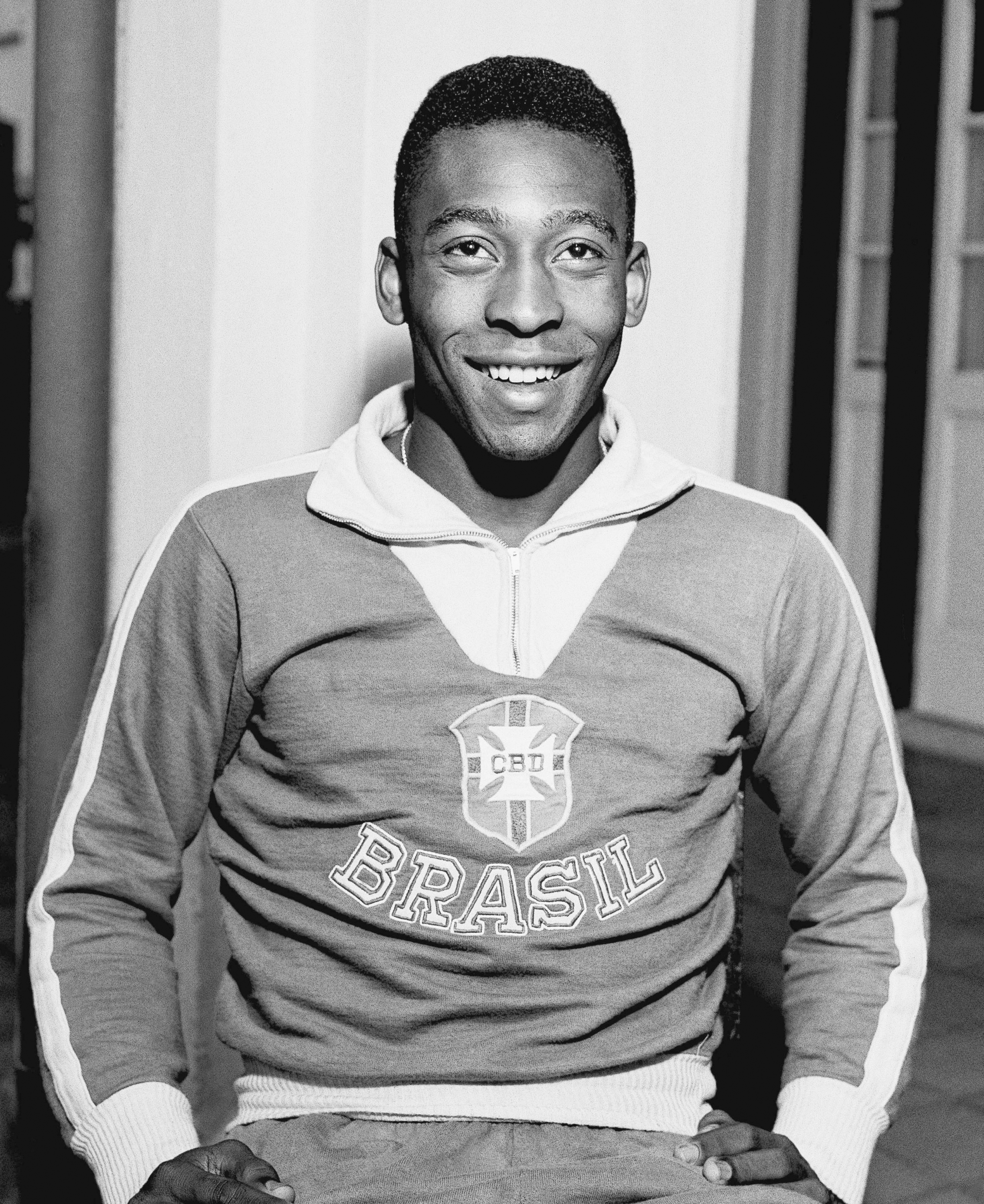 FILE - Brazil's Pele wears his national team's jersey in Rio de Janeiro, Brazil, May 25, 1962. Pelé, the Brazilian king of soccer who won a record three World Cups and became one of the most commanding sports figures of the last century, died in Sao Paulo on Thursday, Dec. 29, 2022. He was 82. (AP Photo, File)