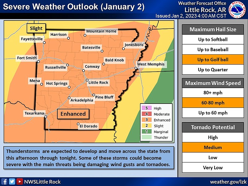 Storms With The Potential For Tornadoes Expected Across Much Of State ...