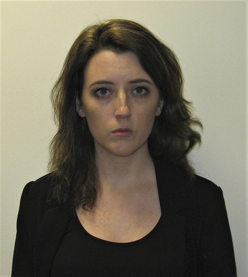 This photo provided by Burlington County Prosecutor office shows Katelyn McClure.  McClure,,who pleaded guilty to helping her boyfriend spread a feel-good story about a homeless veteran that garnered more than $400,000 in online donations has been sentenced to three years in prison on state theft charges on Friday, Jan. 6, 2023 in the Mount Holly, N.J. courtroom. (Burlington County Prosecutor office via AP)