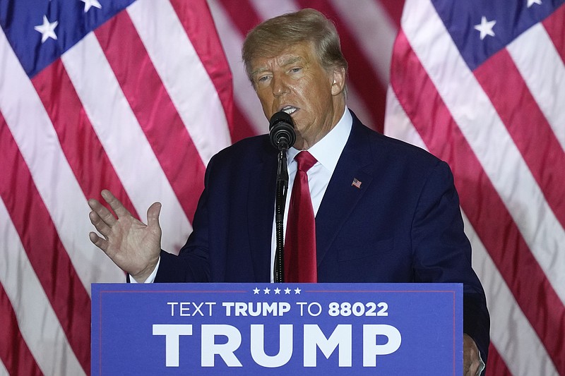 FILE - Former President Donald Trump speaks as he announces a third run for president, at Mar-a-Lago in Palm Beach, Fla., Nov. 15, 2022. The special grand jury investigating whether then-President Donald Trump and his allies committed any crimes while trying to overturn his defeat has finished its work. The judge overseeing the panel issued an order Monday dissolving the special grand jury. (AP Photo/Rebecca Blackwell, File)