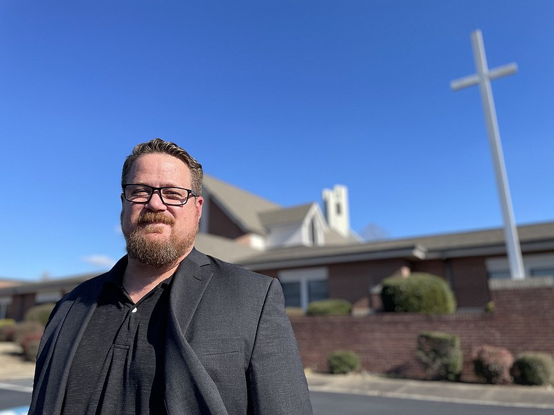 Steve Wilson is temporarily serving as pastor of Cabot United Methodist Church. A majority of the congregation’s active membership left after Christmas after the church’s Arkansas Conference failed to ratify their disaffiliation agreement.
(Arkansas Democrat-Gazette/Frank E. Lockwood)