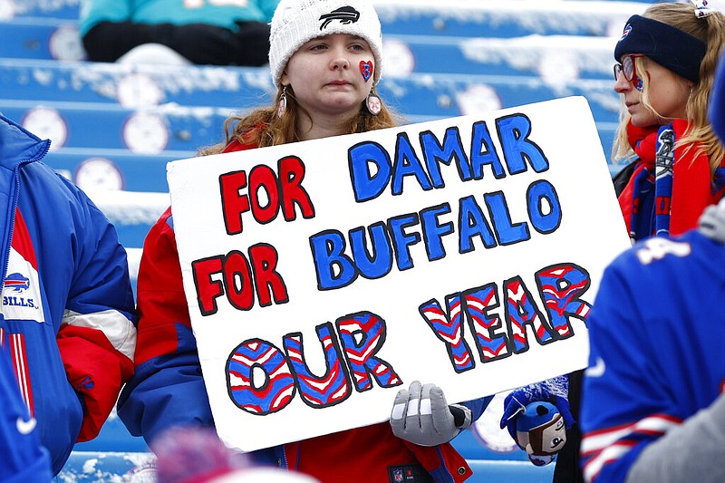 Buffalo Bills' Damar Hamlin says 'heart is with' team at game