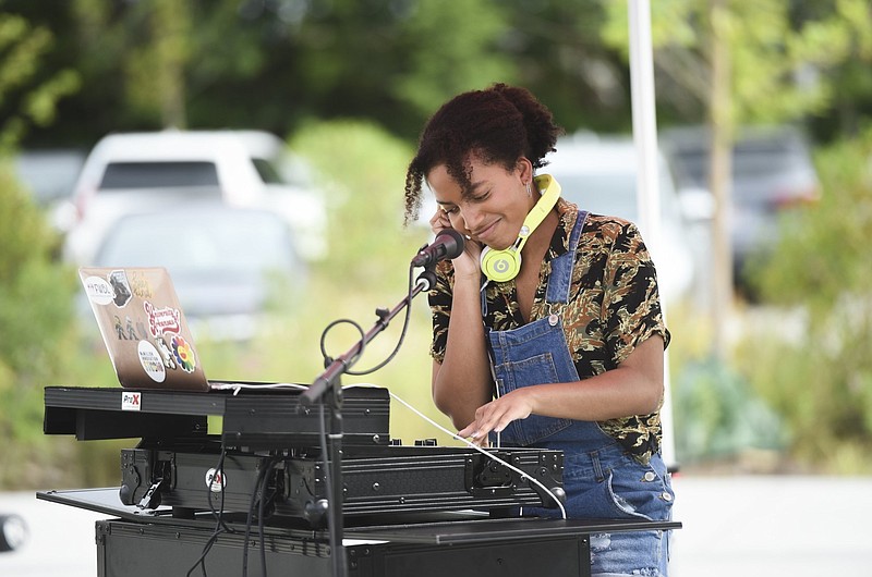 Raquel Thompson performs as "DJ Raquel" at The Momentary in Bentonville in this June 27, 2021 file photo. Thompson, a senior at the University of Arkansas, Fayetteville as of January 2023, served as president of Hill Records, the university's student-run label. (NWA Democrat-Gazette/Charlie Kaijo)
