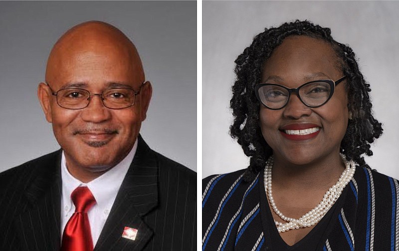 Henry "Hank" Wilkins IV (left) and Arkansas state Rep. Vivian Flowers, D-Pine Bluff, are shown in these undated file photos. Wilkins is a former county judge of Jefferson County and a former state lawmaker.