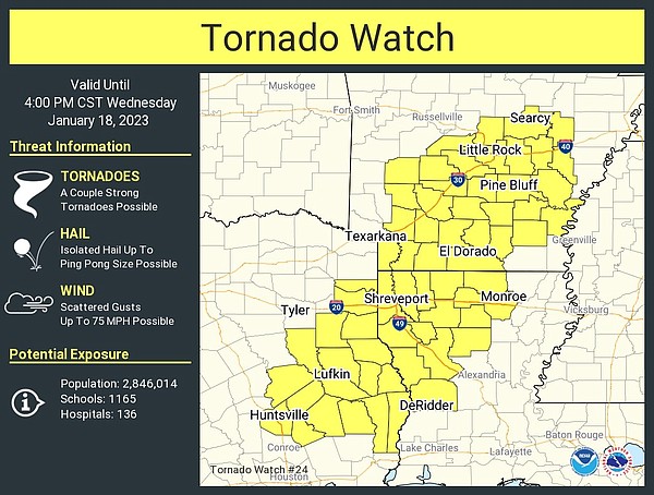 Much of region under tornado watch until 4 p.m. | Texarkana Gazette