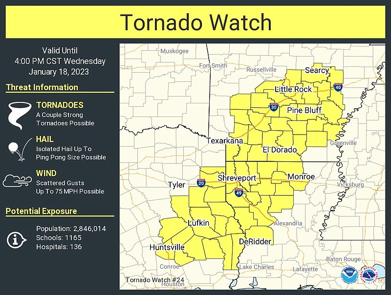 Much of region under tornado watch until 4 p.m. | Texarkana Gazette