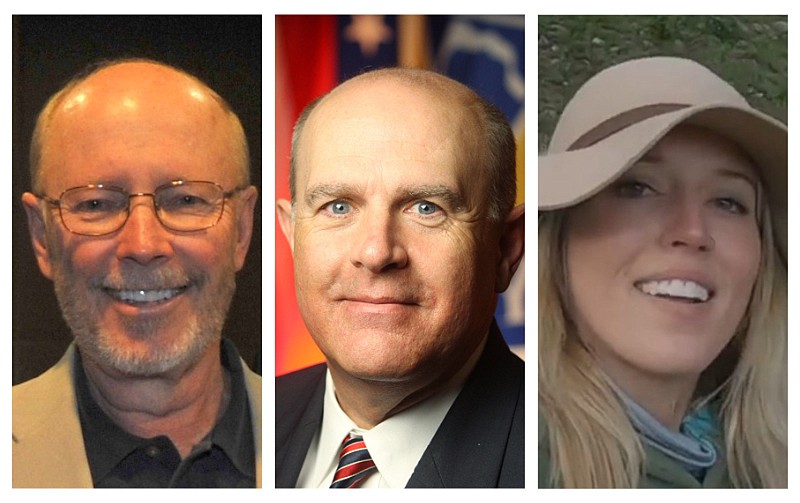 From left, Eric Jackson, Trey Berry and Rebecca Lentz are shown in these undated file photos. Jackson has been reappointed to the Arkansas State Parks, Recreation and Travel Commission, while Berry and Lentz were new appointees announced by Gov. Sarah Huckabee Sanders on Thursday, Jan. 19, 2023. (Left, Sentinel-Record file photo; center, courtesy photo; right, screenshot courtesy YouTube, Rebecca Lentz, @ladyanglerlentz4207)