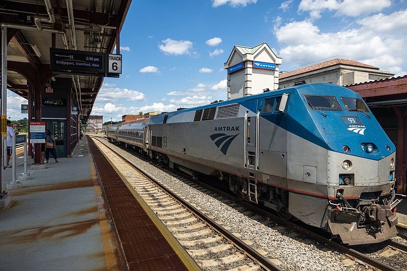 An Amtrak train is stopped at Union Station in Springfield, Mass., on Jan. 10.
(The Republican/Hoang ‘Leon’ Nguyen)