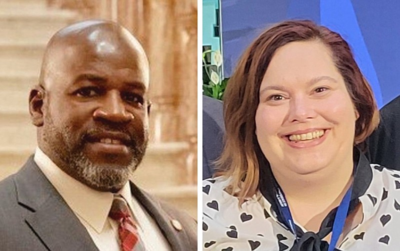 Deacue Fields (left), vice president for agriculture for the University of Arkansas System, and Erin Parker, executive director of the Indigenous Food and Agriculture Initiative, are shown in these 2022 file photos. (Left, special to the Pine Bluff Commercial; right, courtesy of Lexie Holden)